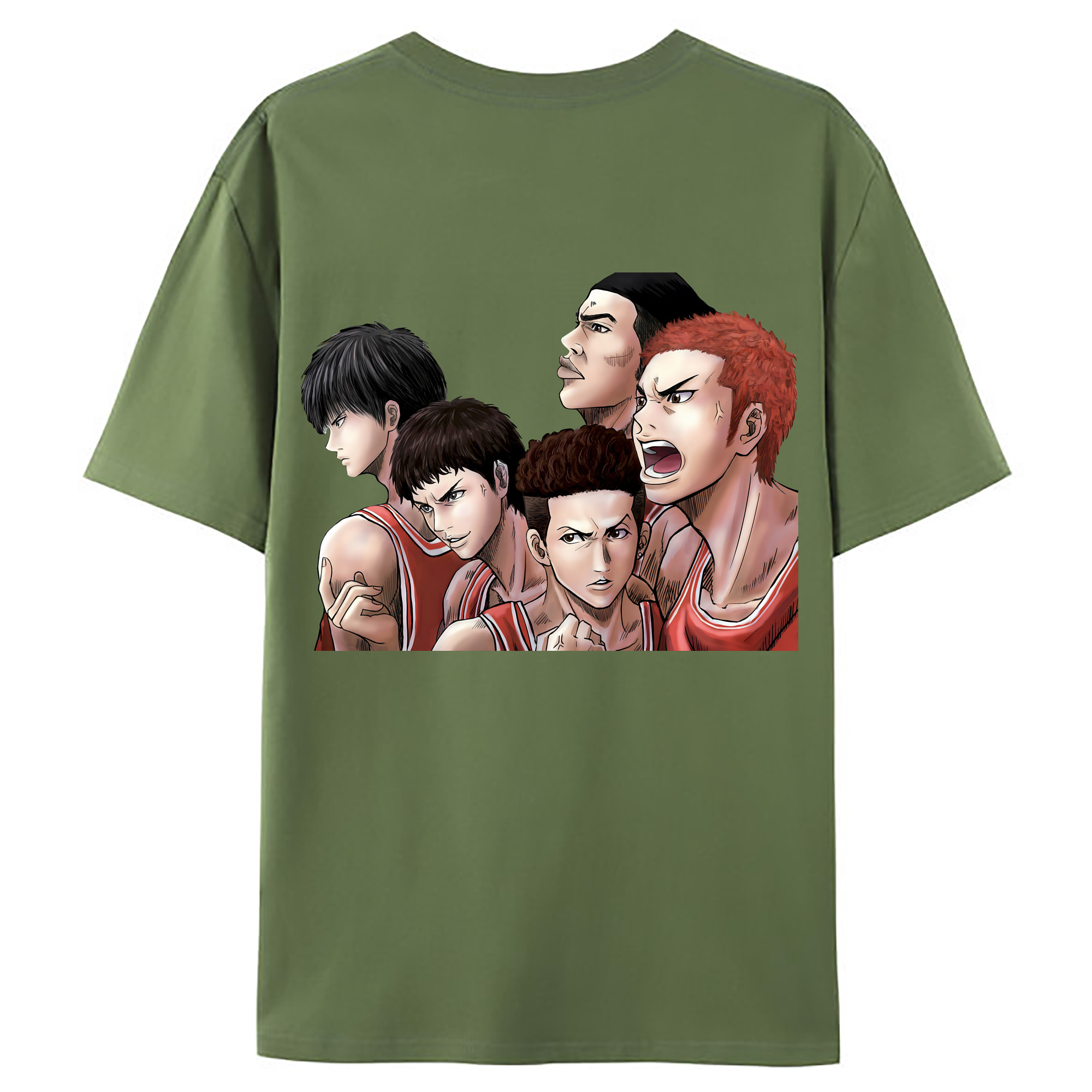 （画像用） SLAM DUNK／スラムダンク 綿100％ メンズ半袖Tシャツ（バックプリント） 通気性